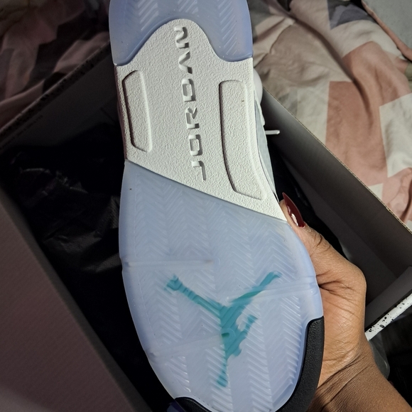 Jordan Kids White and Purple Sneakers - Picture 2 of 5